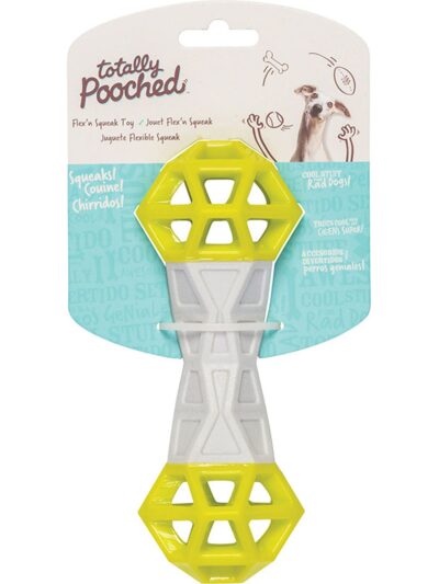 Messy Mutts Totally Dog Flex N Squeak Toy Grey Green