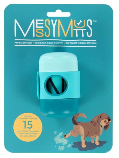 Messy Mutts Dog Waste Bag Holder With Strap Blue
