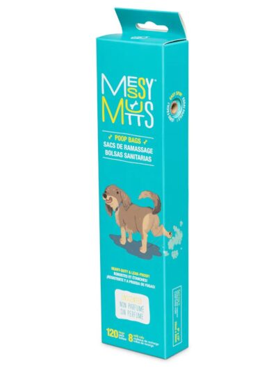 Messy Mutts Dog Advanced Biorecycle Poop Bag Teal 8 Rolls 120 Count
