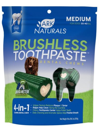 Ark Naturals Breath-Less Brushless Toothpaste Medium To Large Dog Chews, 18-oz. Bag