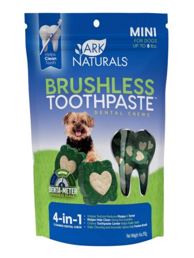 Ark Naturals Breath-Less Brushless Toothpaste Mini Dog & Cat Chews, 4-oz. Bag