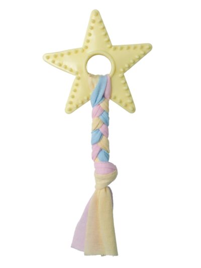 Snugarooz Lil Star Chew Eco TPR  Dog Toy Yellow 7in.