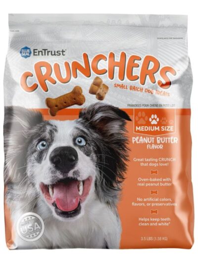 Blue Seal Entrust Crunchers Small Batch Dog Treats Peanut Butter Medium - 3.5Lbs.