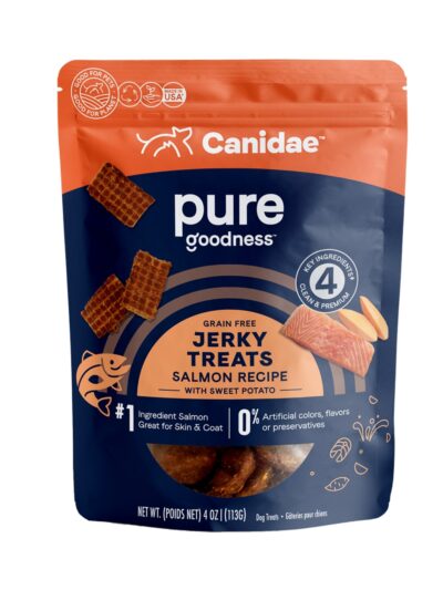Pure Goodness Jerky Treats Salmon/Sweet Potato  4oz.