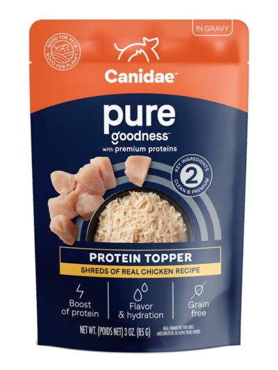 CANIDAE PURE Goodness Protein Topper for Dogs Shredded Chicken in Gravy, 12ea/3 oz