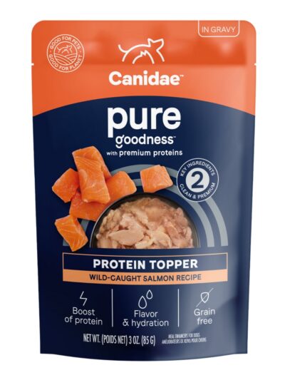CANIDAE PURE Goodness Protein Topper for Dogs WildCaught Salmon in Gravy, 12ea/3 oz, 12 pk