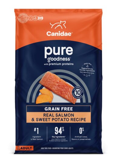 CANIDAE PURE Farm To Bowl GrainFree LID Dry Dog Food Salmon Sweet Potato, 1ea/12 lb