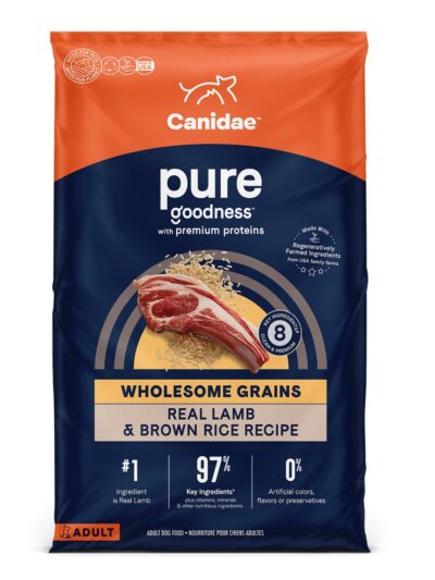 CANIDAE PURE Farm To Bowl GrainFree LID Dry Dog Food Lamb Sweet Potato, 1ea/22 lb