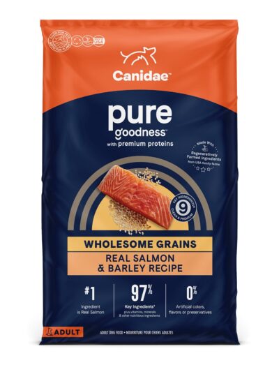 CANIDAE PURE Farm To Bowl  w/Wholesome Grains Dry Dog Food Salmon  Barley, 1ea/4 lb