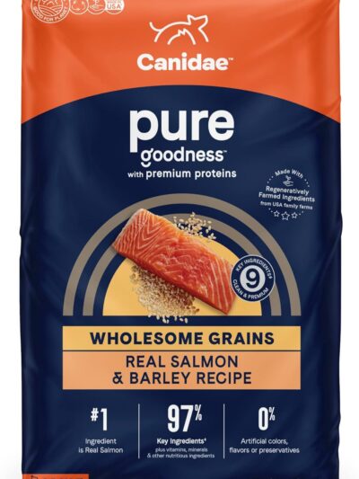 CANIDAE PURE Farm To Bowl  w/Wholesome Grains Dry Dog Food Salmon  Barley, 1ea/22 lb