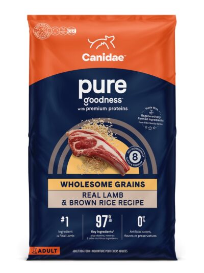 CANIDAE PURE Farm To Bowl  w/Wholesome Grains Dry Dog Food Lamb  Brown Rice, 1ea/4 lb