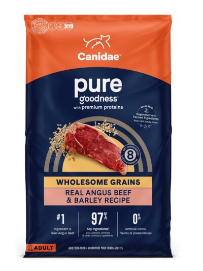 CANIDAE PURE Farm To Bowl  w/Wholesome Grains Dry Dog Food Beef  Barley, 1ea/4 lb