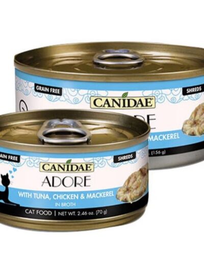 CANIDAE PURE Goodness Canned Cat Food Tuna, Chicken Mackerel in Broth, 24ea/2.46 oz