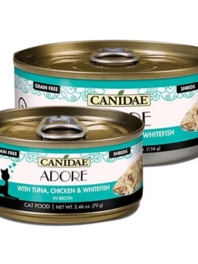 CANIDAE PURE Goodness Canned Cat Food Tuna, Chicken Whitefish in Broth, 24ea/2.46 oz