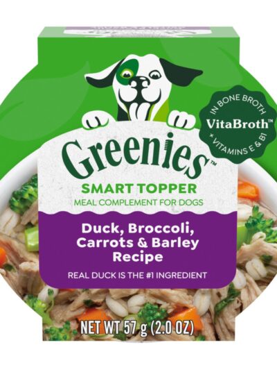 Greenies Smart Topper Meal Compliment for Dogs Duck, Broccoli, Carrots  Barely, 10ea/2 oz