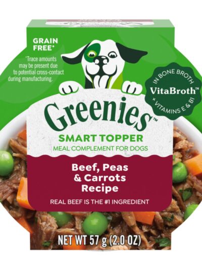 Greenies Smart Topper GrainFree Meal Compliment for Dogs Beef, Peas  Carrots, 10ea/2 oz