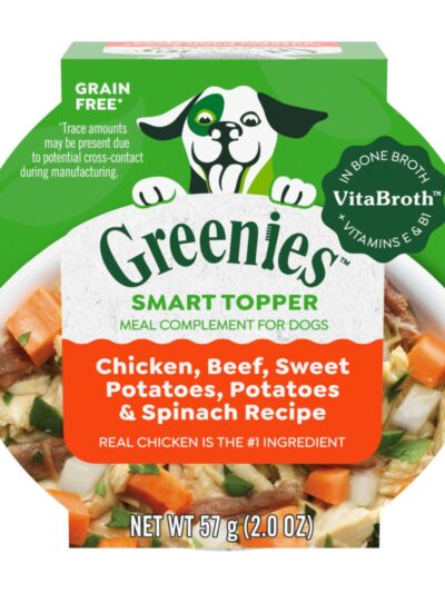 Greenies Smart Topper GrainFree Meal Compliment for Dogs Chicken, Beef, Sweet Potato  Spinach, 10ea/2 oz