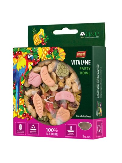 A & E Cages Vitapol Vita Line Party Bowl Bird Treat 1ea/100 g