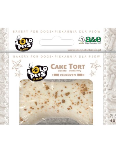 A & E Cages LoLo Pets Bakery Bone Shaped Dog Cake Treat Vanilla, 1ea/Mini