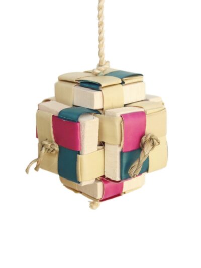 A & E Cages Happy Beaks Pixel Cube Medium Bird Toy 1ea