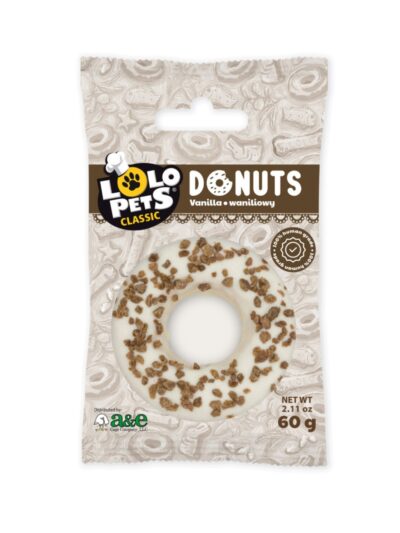 A & E Cages LoLo Pets Bakery Gourmet Donut Dog Treat Vanilla, 1ea/One Size