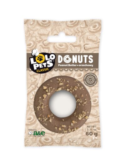 A & E Cages LoLo Pets Bakery Gourmet Donut Dog Treat Peanut Butter, 1ea/One Size