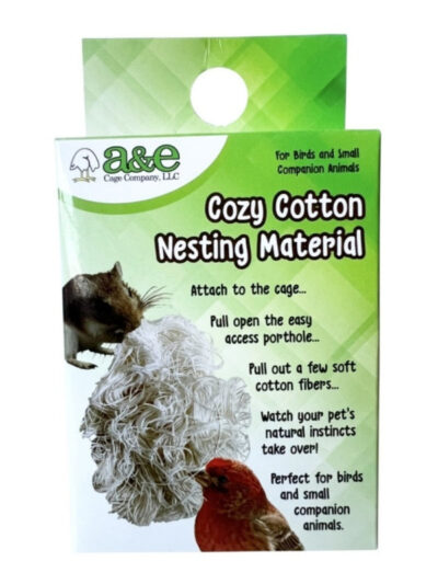 A & E Cages Cozy Cotton Nesting Material for Small Animal & Companion Bird 1ea/One Size