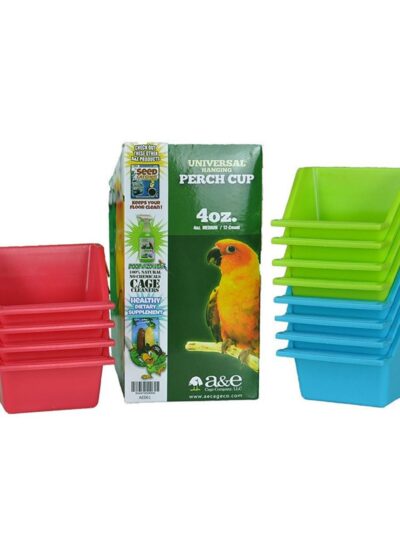 A & E Cages Universal Food and Water Cups Display 12ea/4 oz, 12 ct