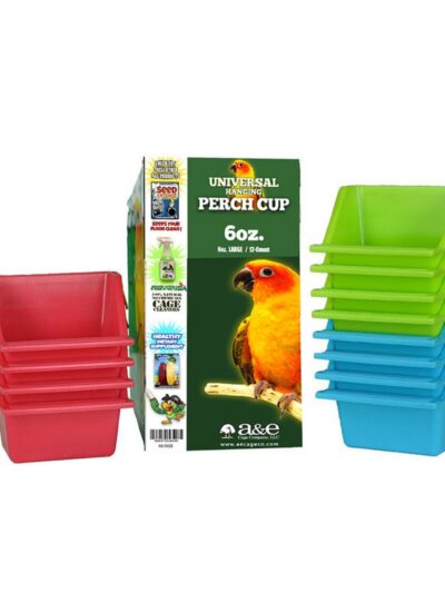 A & E Cages Universal Food and Water Cups Display 12ea/6 oz, 12 ct