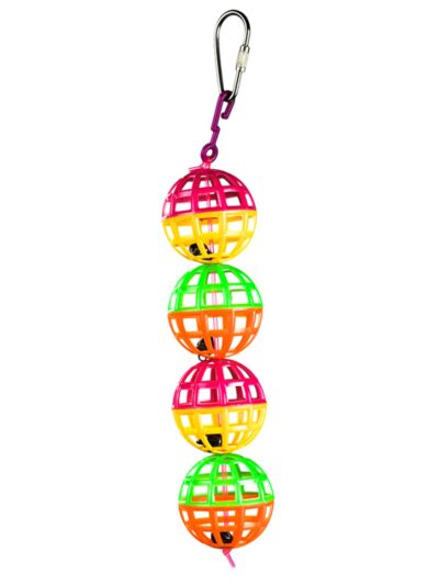 A and E Cages Happy Beaks Jingle Lattice Balls Toy 1.5in x 1.5in x 5.5in