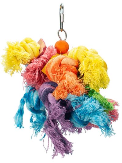 A & E Cages Happy Beaks Wooly Monster Bird Toy 1ea/SM (Pack of 3)