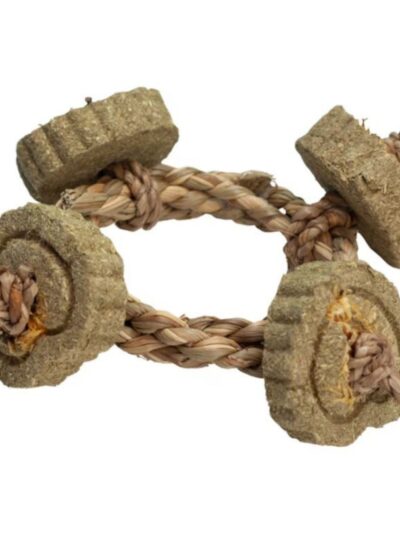 A & E Nibbles-Timothy-Hay-Braided-Rope-Circle-Chew-Toy
