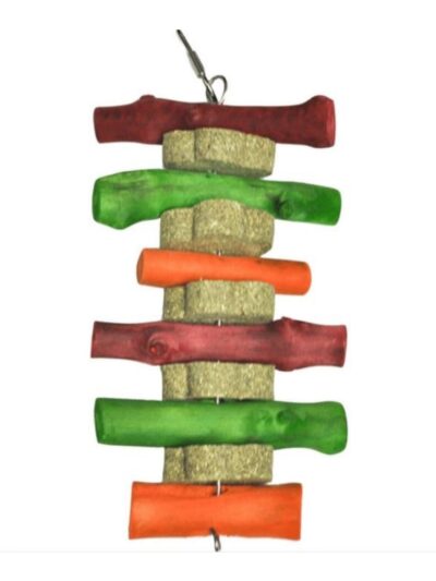 A & E Nibbles-Timothy-Hay-Stack-Chews-with--Wood-Sticks-Small