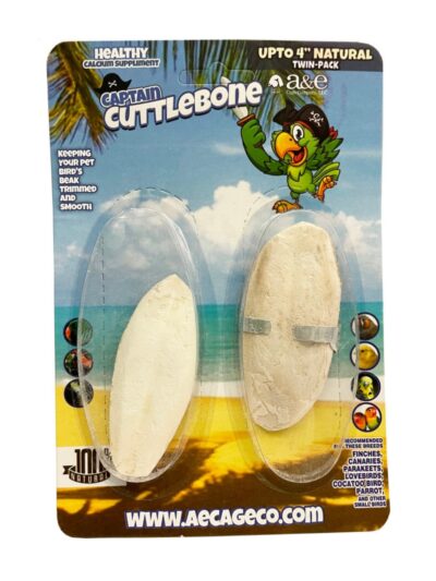 A & E Cages Natural Cuttlebone 1ea/4 in, 2 pk (Pack of 3)
