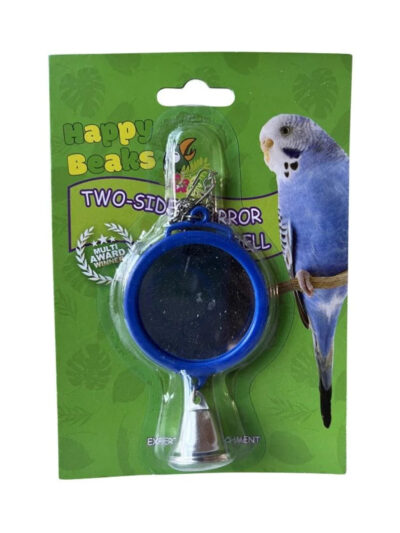 A & E Cages Happy Beaks 2-Sided Mirror with Bell Bird Toy 1ea/One Size
