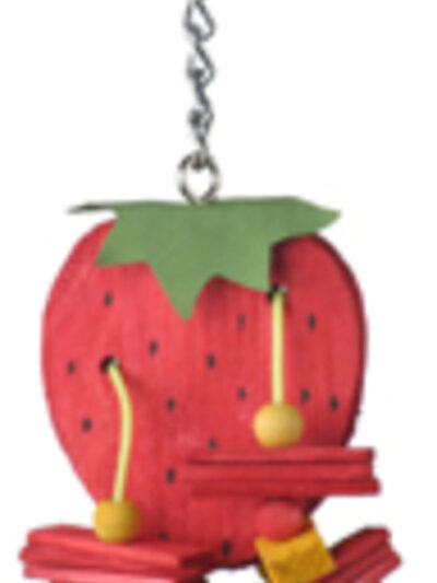 A and E Cages Happy Beaks Strawberry Bird Toy SM