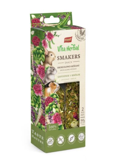 A & E Cages Vitapol Vita Herbal Smakers Broccoli-Rose Small Animal Treat 1ea/2 pk