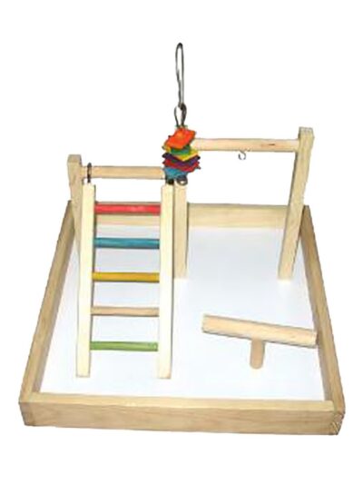 A & E Cages Happy Beaks Wood Tabletop Play Station 1ea/17In X 17In X 12 in.
