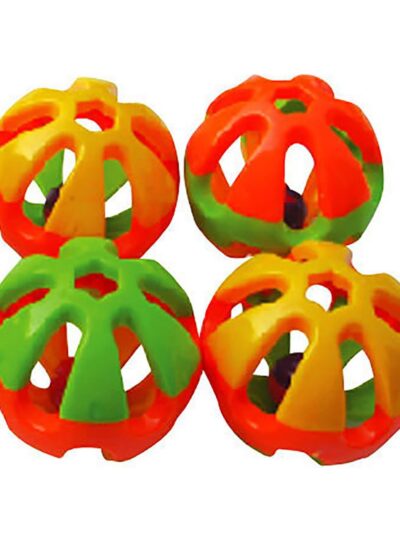 A & E Cages Happy Beaks Round Rattle Foot Bird Toy 1ea/LG (Pack of 3)