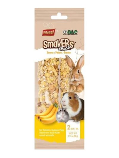 A E Cages Vitapol Smakers Small Animal Treat Stick Banana, 6ea/2 pk
