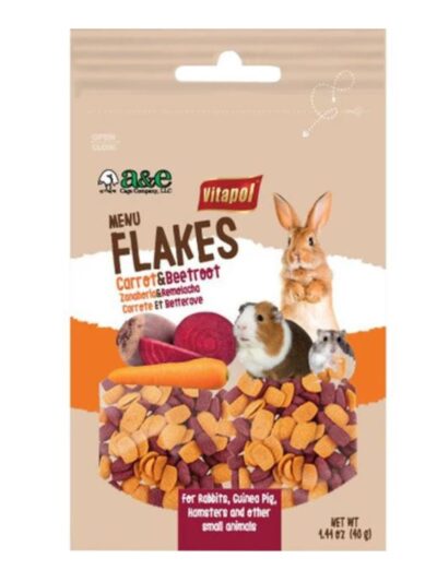 A E Cages Vitapol Menu Flakes Carrot Beetroot Small Animal Treats 1ea/4.4 oz