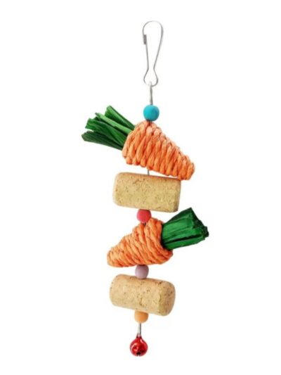 A & E Nibbles-Carrot-&-Cork-Jingle-Toy