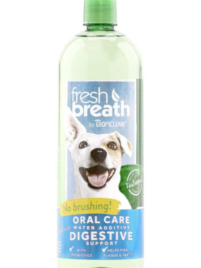 TropiClean Fresh Breath Oral Care Water Additive Plus Digestive Support for Dogs 1ea/33.8 fl oz