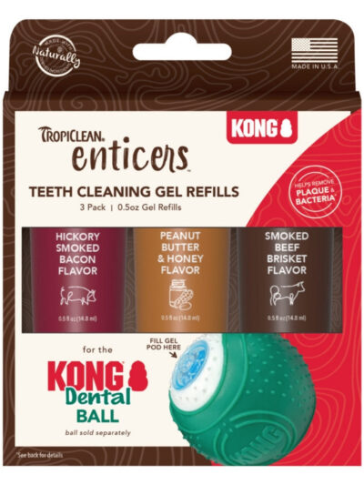 TropiClean Enticers Teeth Cleaning Gel Refills for KONG Dental Ball Variety 1ea/3 pk