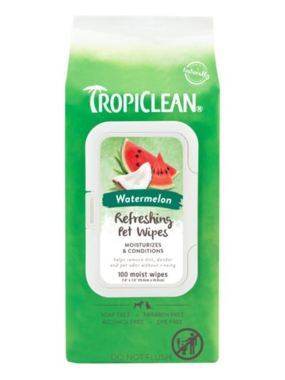TropiClean Watermelon 2in1 Refreshing Pet Wipes 1ea/100 ct