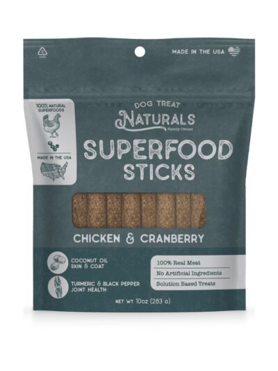 Dog Treat Naturals Dog Superfood Sticks Chicken & Cranberry 10Oz