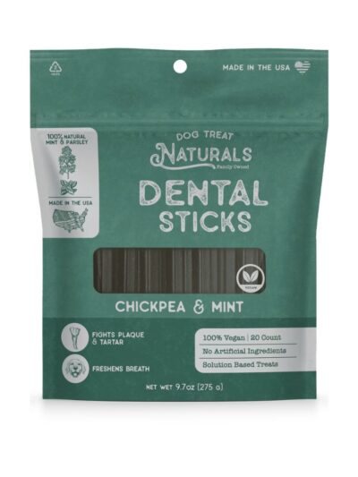 Dog Treat Naturals Dog Dentals Sticks Chickpea & Mint 10Oz 20 Count
