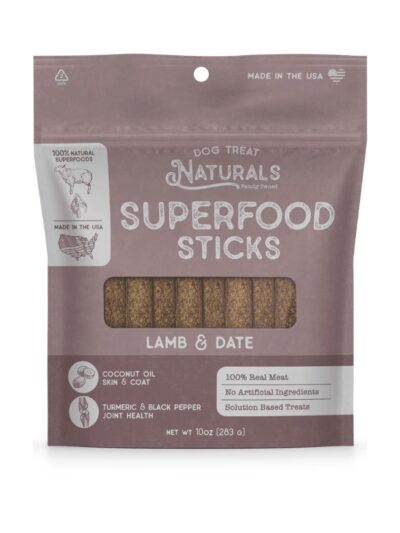 Dog Treat Naturals Dog Superfood Sticks Lamb & Date 10Oz
