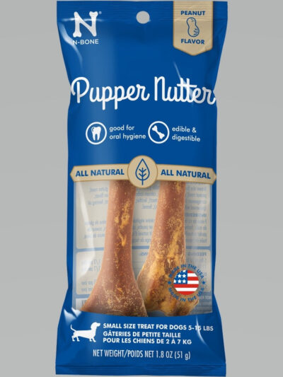 N-Bone Pupper Nutter Dental Chew Bone Peanut 1ea/SM, 2 pk