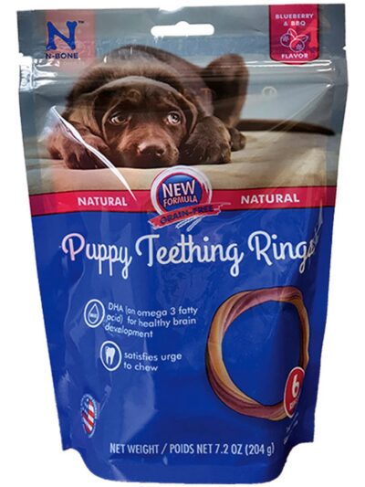 N-Bone Grain-Free Puppy Teething Rings Blueberry & BBQ 1ea/7.02 oz, 6 pk